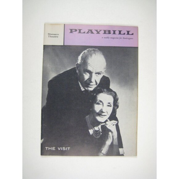 The Visit Playbill 1959 Alfred Lunt Lynn Fontaine Peter Brook Morosco Theatre - Picture 1 of 8